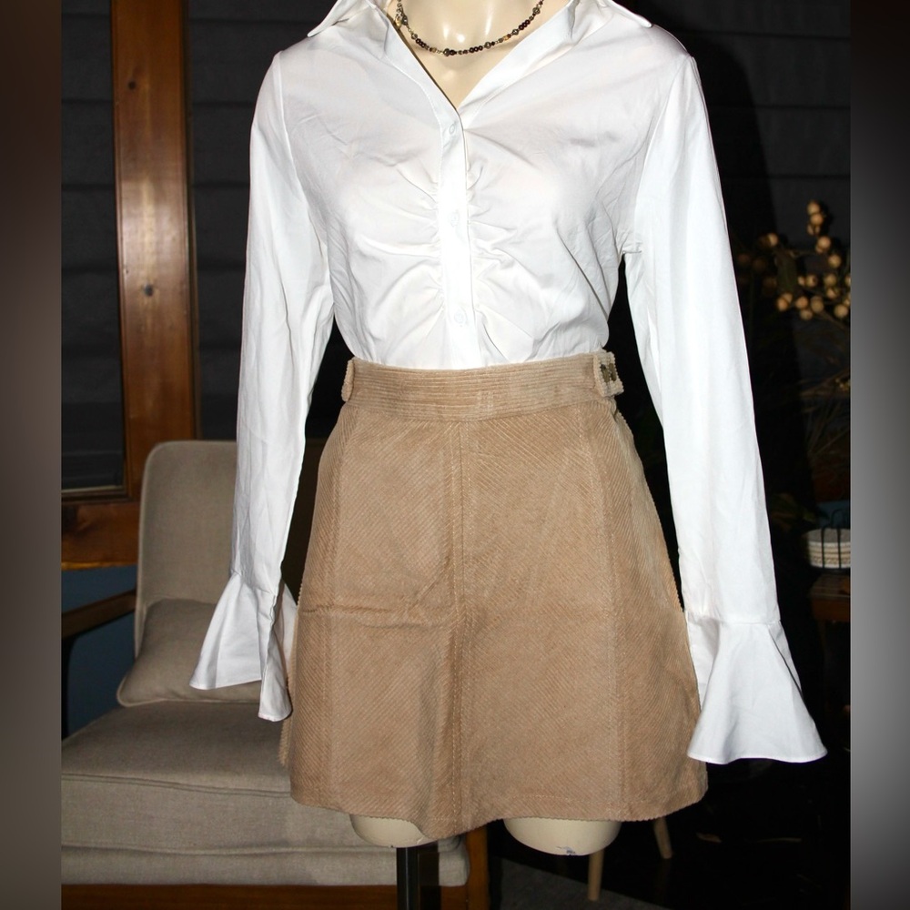 NEW!!!Tan Corduroy Skirt
